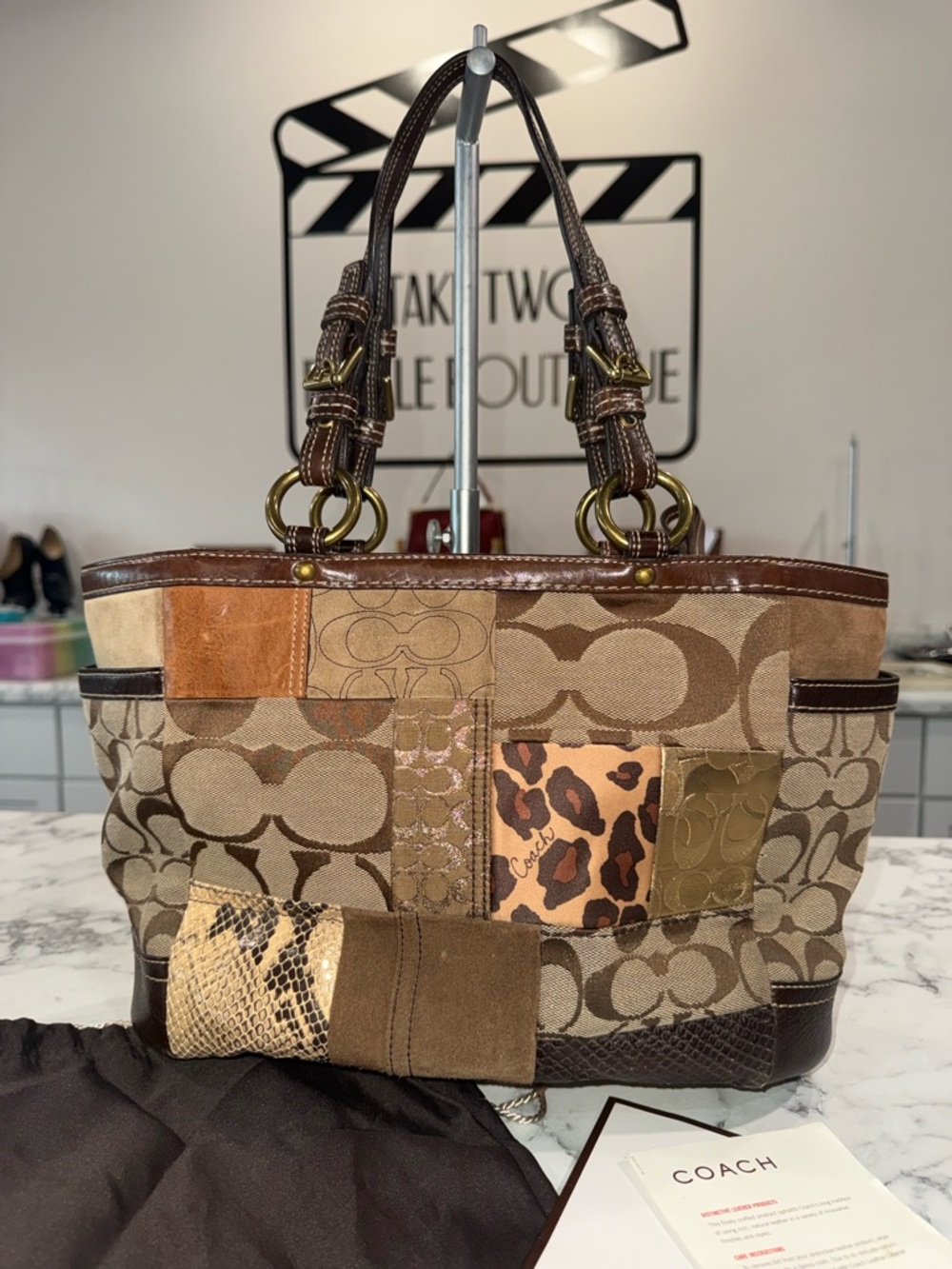 Coach Signature Patchwork Limited Edition Purse Bag  Leopard VTG Y2K - Picture 2 of 10